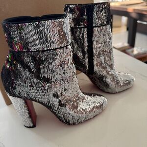 Christian Louboutin multi glitter half boots SHOW STOPPER